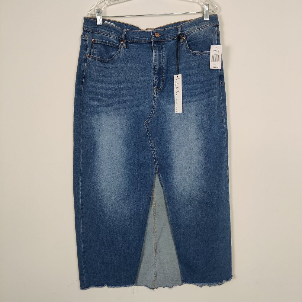Nicole Miller Women's Maxi Denim Skirt Size 12 NEW Cotton Preppy Versatile